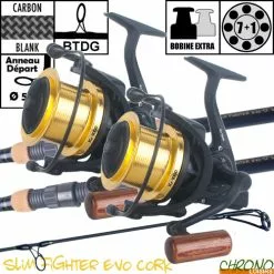 Ensemble Carp Design Slim Fighter Evo Cork 12' 3.5lbs KF9000 (les 2)